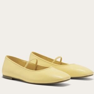 NWOT Everlane $178 Leather Day Mary Jane Size 9.5 Straw Yellow Color